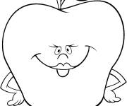Coloriage Une belle pomme se maquille
