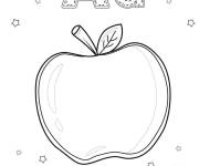 Coloriage Une jolie pomme avec des &eacute;toiles