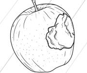 Coloriage Une pomme d&eacute;licieuse sans un tranche