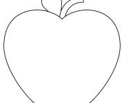 Coloriage Une pomme en forme d'un coeur