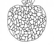Coloriage Une pomme en mosaique