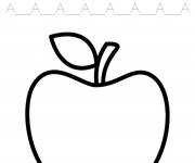 Coloriage Une pomme et Apple en anglais