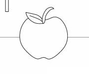 Coloriage Une pomme facile avec le numero 1