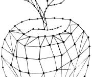 Coloriage Une pomme g&eacute;om&eacute;trique