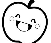 Coloriage Une pomme rigolote