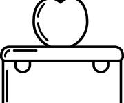 Coloriage Une pomme sur une bo&icirc;te &agrave; d&eacute;jeuner
