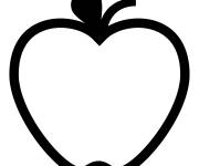 Coloriage Une pomme verte en &eacute;moji