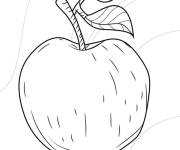 Coloriage Une seule pomme en noir et blanc