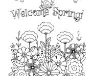 Coloriage Affiche du Printemps &agrave; t&eacute;l&eacute;charger