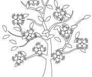 Coloriage Arbre en fleurs simple &agrave; imprimer