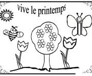 Coloriage Arbre fleuri pendant le Printemps