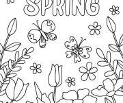 Coloriage Bienvenue Printemps &agrave; impri