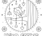 Coloriage Bonjour Printemps