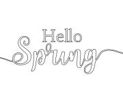 Coloriage Bonjour Printemps en anglais