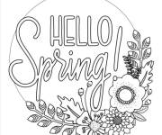 Coloriage et dessins gratuit Bonjour Printemps sur ordinateur à imprimer