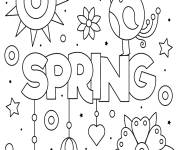 Coloriage Colorier cette illustration sur le th&egrave;me de Printemps