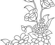 Coloriage Fleurs de printemps imprimable facile