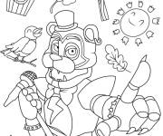 Coloriage Freddy au Printemps