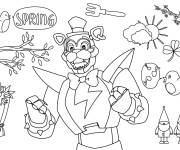 Coloriage Freddy Printemps aux motifs