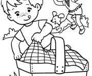 Coloriage Gar&ccedil;ons qui s'amuse avec son amie