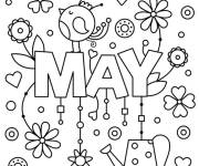 Coloriage Illustration du Mai de la saison printemps