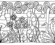 Coloriage Illustration Printemps complexe adulte