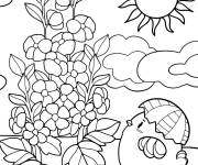 Coloriage Image de Printemps &agrave; motif