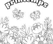 Coloriage Joyeux printemps en ligne gratuit
