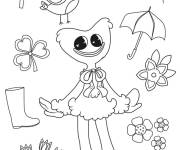 Coloriage Kissy Missy au Printemps