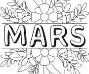 Coloriage Le premier mois du printemps Mars