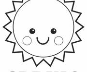 Coloriage Le soleil du Printemps souriant