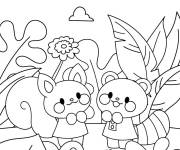 Coloriage Les animaux mignons du Printemps