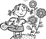 Coloriage Les fleurs ont besoin d'arrosage au printemps