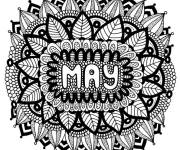 Coloriage Mandala du mois de Mai du printemps