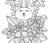 Coloriage Mandala lapin au printemps petite section adulte