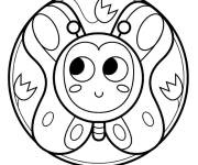 Coloriage Mandala papillon du printemps tout facile