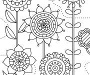 Coloriage Mandala Printemps difficile ce1