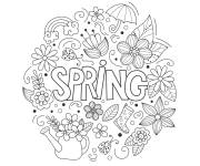 Coloriage Mandala Printemps pour enfants
