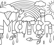 Coloriage Mars le premier mois de la saison du printemps en ligne