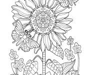 Coloriage Mod&egrave;le de fleurs du Printemps adulte