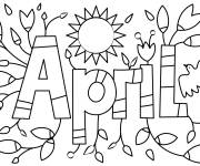 Coloriage Mois d'Avril le deuxi&egrave;me mois du printemps