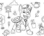 Coloriage Pat&rsquo; Patrouille au printemps dessin anim&eacute;