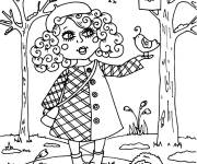 Coloriage Poup&eacute;e en plein air