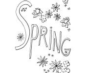 Coloriage Printemps artistique en fleurs