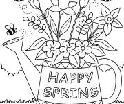 Coloriage Printemps en couleurs