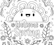Coloriage Soleil rigolote pendant le Printemps