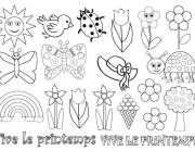Coloriage Vive le Printemps en maternelle cp