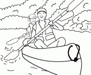 Coloriage Sport dans La  Rivière