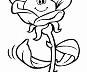 Coloriage Rose rigolo