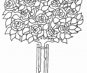 Coloriage Roses dans petite vase